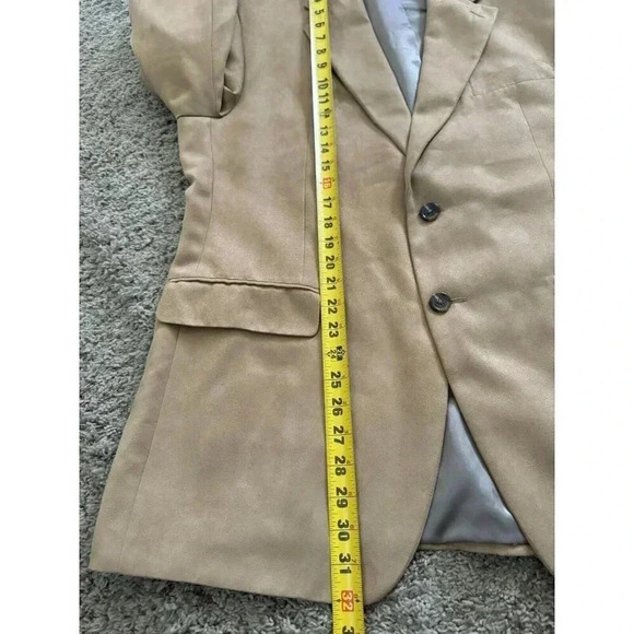 CHAPS RALPH LAUREN Sport Coat Jacket Blazer 42 R Brown Microfiber Suede Y2K VTG - Picture 8 of 9